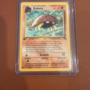Kabuto Pokémon Card with Protective Case